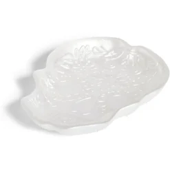 Gifi Plat Halloween tête de mort mexicaine en verre blanc 15x11xH2cm