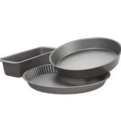 Gifi Plat x3 moule à manqué tarte et cake revêtement antiadhésif