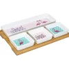 Gifi Plateau + 4 coupelles motif flamant rose