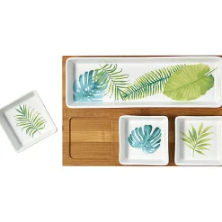 Gifi Plateau + 4 coupelles motif jungle