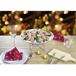 Gifi Plateau à huîtres et fruits de mer avec support inox