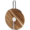 Gifi Plateau à pizza en bois avec roulette en acier