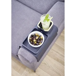 Gifi Plateau accoudoir canapé support verre et télécommande 42,5x32xH7cm