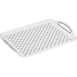 Gifi Plateau antidérapant avec poignées blanc picots gris