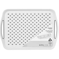 Gifi Plateau antidérapant avec poignées blanc picots gris