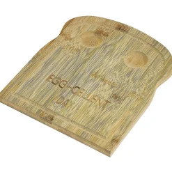 Gifi Plateau avec 2 emplacements à oeufs en bambou 24x20cm