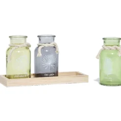 Gifi Plateau avec 3 photophores multicolores