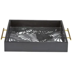 Gifi Plateau avec motif tropicaux découpe et fond en verre