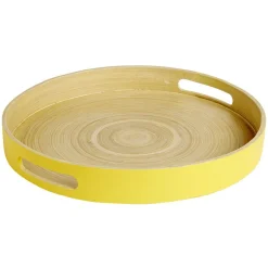 Gifi Plateau bambou contour coloré 35x35xH5cm