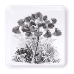 Gifi Plateau carré mélaminé motif arbre gris et blanc 33x33cm