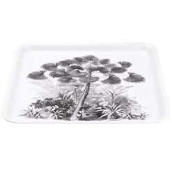 Gifi Plateau carré mélaminé motif arbre gris et blanc 33x33cm