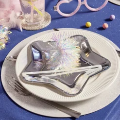 Gifi Plateau carton étoile argenté Ø24,5cm x6