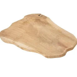 Gifi Plateau déco en teck à bord brut