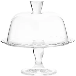 Gifi Plateau de présentation sur pied avec cloche Ø26cm verre transparent