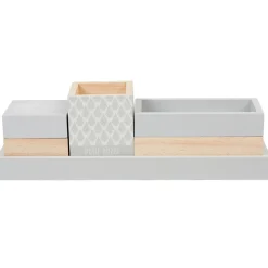 Gifi Plateau de rangement déco bois gris naturel