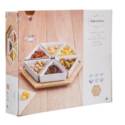 Gifi Plateau de service avec 6 coupelles triangles
