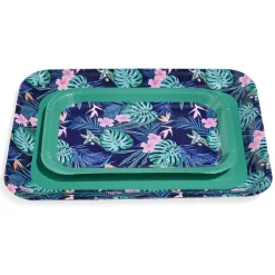Gifi Plateau de service en carton motif tropical x 5