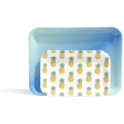 Gifi Plateau de service en carton style tropical x 5