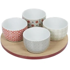 Gifi Plateau de service et bols carreaux de ciment 4 design