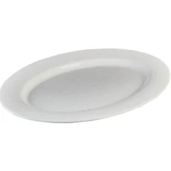 Gifi Plateau de service ovale martelé blanc