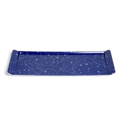Gifi Plateau de service rectangulaire mélaminé bleu motif astral 18x37,5cm