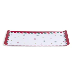 Gifi Plateau de service rectangulaire mélaminé Noël traditionnel 18,8x37,4cm