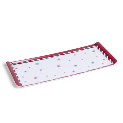 Gifi Plateau de service rectangulaire mélaminé Noël traditionnel 18,8x37,4cm