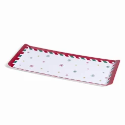 Gifi Plateau de service rectangulaire mélaminé Noël traditionnel 18,8x37,4cm