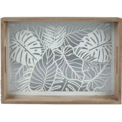 Gifi Plateau en verre et bois