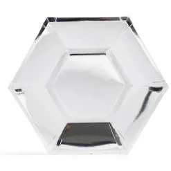 Gifi Plateau hexagonal carton argenté métallisé Ø26cm x10