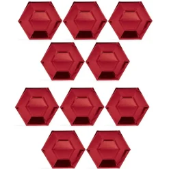 Gifi Plateau hexagonal carton rouge métallisé Ø26cm x10