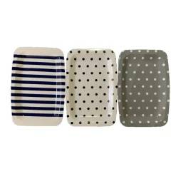Gifi Plateau plastique rayé ou à pois 33x22xH1,5cm