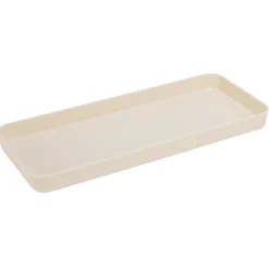 Gifi Aménagement Salle De Bain^Plateau rectangulaire beige plastique 26x11xH2cm