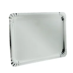 Gifi Plateau rectangulaire en carton argenté x 3