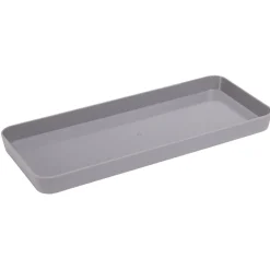 Gifi Aménagement Salle De Bain^Plateau rectangulaire gris plastique 26x11xH2cm