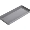 Gifi Aménagement Salle De Bain^Plateau rectangulaire gris plastique 26x11xH2cm