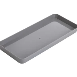 Gifi Aménagement Salle De Bain^Plateau rectangulaire gris plastique 26x11xH2cm