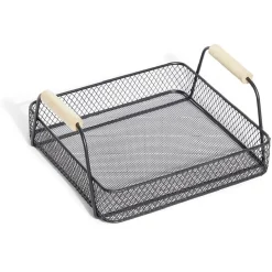Gifi Plateau rectangulaire maille métal noir