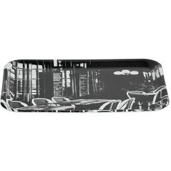 Gifi Plateau rectangulaire mélamine design bistrot noir et blanc