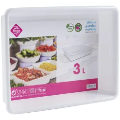 Gifi Plateau rectangulaire plastique blanc 3L