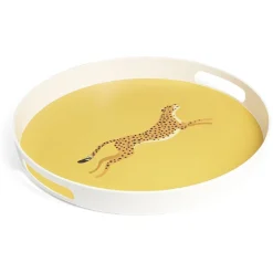 Gifi Plateau rond feuille exotique mélaminé vert Ø34,5xH4,1cm