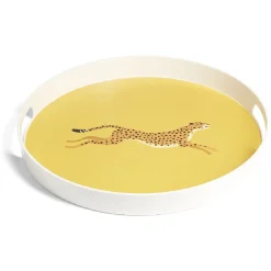 Gifi Plateau rond léopard mélaminé jaune Ø34,5xH4,1cm