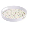 Gifi Plateau rond mélaminé motif matisse blanc et multicolore Ø34,5xH5cm
