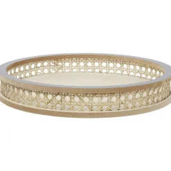 Gifi Plateau rond rotin et osier Ø30cm naturel et gris