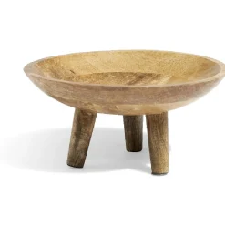 Gifi Plateau sur pied bois foncé