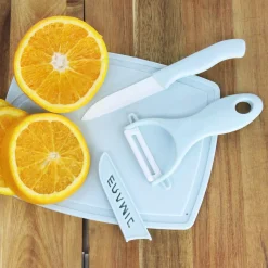 Gifi Éplucheur et couteau avec protection inscription ajourée Ceramic