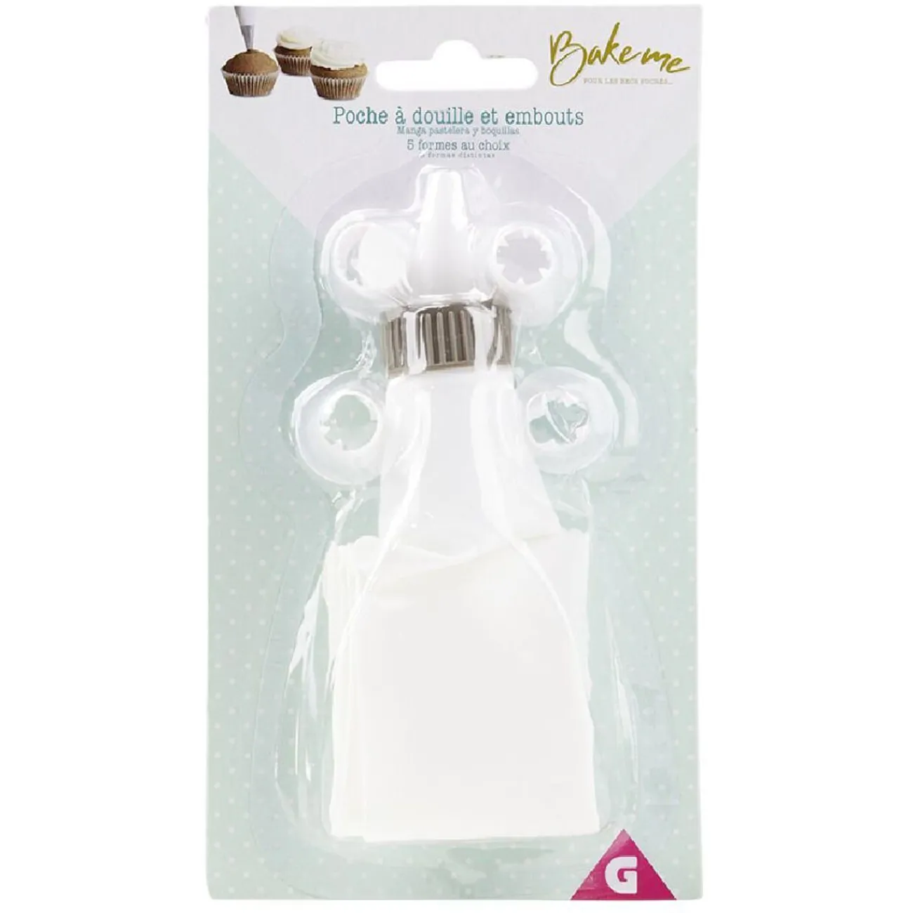 Gifi Poche à douille 5 embouts blanc et gris