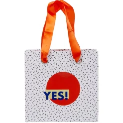 Gifi Beauté^Pochette cadeau blanc moucheté rond rouge inscription Yes