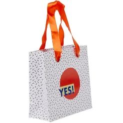 Gifi Beauté^Pochette cadeau blanc moucheté rond rouge inscription Yes