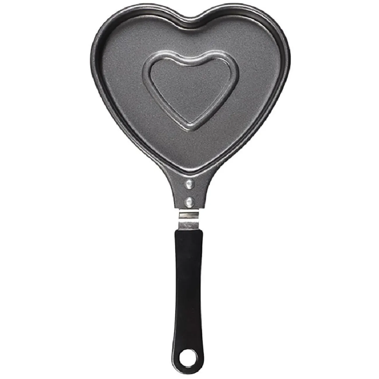Gifi Poêle à pancake forme coeur gris et noir L15cm